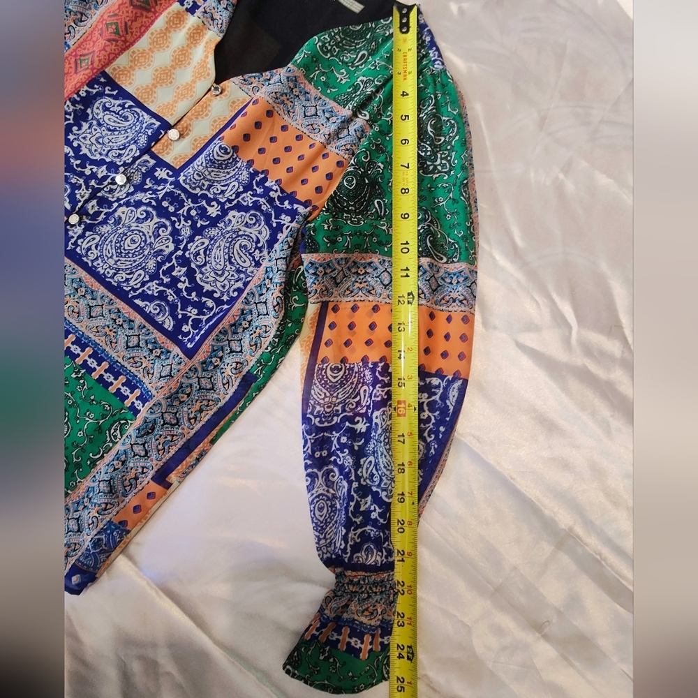 Colorful Patchwork Blouse - Picture 11 of 11